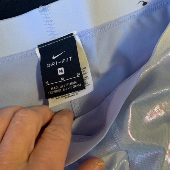 Nike Pro holographic icy blue shorts 3 inch - Picture 3 of 3